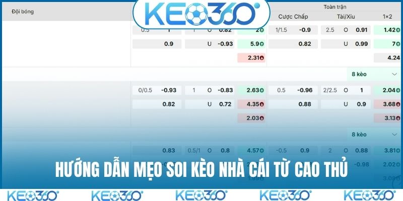 Hướng dẫn mẹo soi kèo nhà cái từ cao thủ