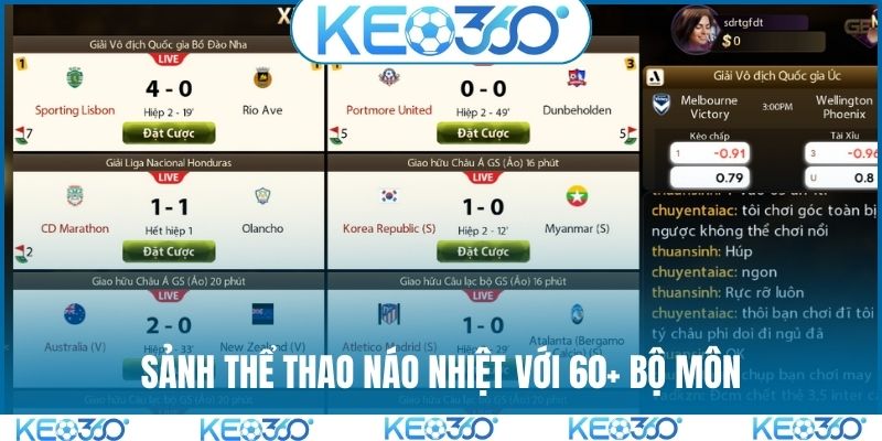 Sảnh thể thao náo nhiệt với 60+ bộ môn